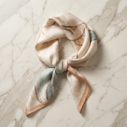 Roselys Paris foulard femme crème rose fleuri carré satiné 70x70 cm